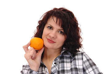 Image showing woman with orange