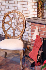 Image showing Stocking On Fireplace