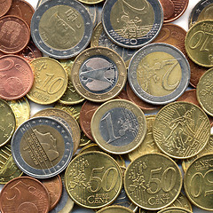 Image showing Euro coins background