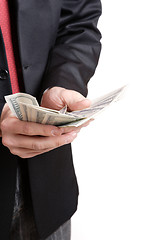 Image showing Businessman Holding Money