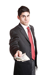 Image showing Businessman Holding Money