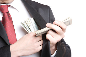 Image showing Businessman Holding Money