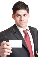 Image showing Businessman presenting card 