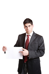 Image showing Businessman presenting card 