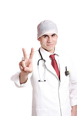 Image showing Doctor with stethoscope