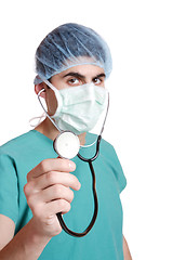 Image showing Doctor with stethoscope