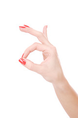 Image showing Female hand on a white background