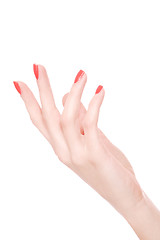 Image showing Female hand on a white background