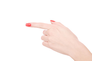 Image showing Female hand on a white background