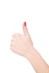 Image showing Female hand on a white background