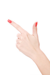 Image showing Female hand on a white background