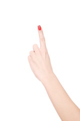 Image showing Female hand on a white background