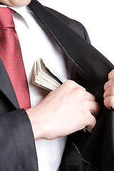 Image showing Businessman Holding Money