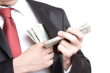 Image showing Businessman Holding Money