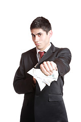 Image showing Businessman Holding Money