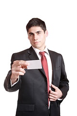 Image showing Businessman presenting card 