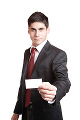 Image showing Businessman presenting card 