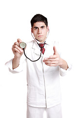 Image showing Doctor with stethoscope