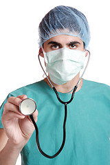 Image showing Doctor with stethoscope