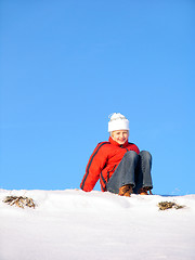 Image showing Siting on snow