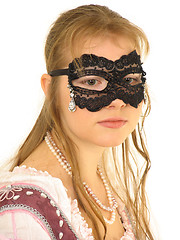 Image showing Young lady in mask