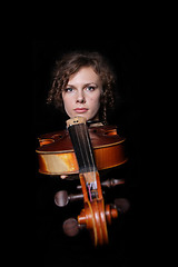 Image showing Young woman playing violin