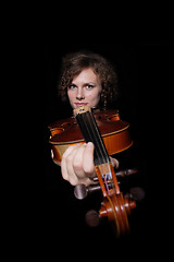 Image showing Young woman playing violin