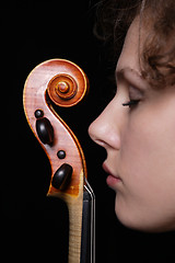 Image showing Young woman playing violin