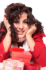 Image showing Girl Holding Christmas Gift