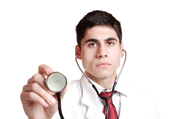 Image showing Doctor with stethoscope