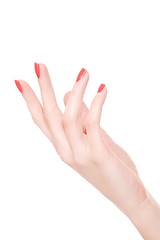 Image showing Female hand on a white background