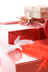 Image showing christmas gift boxes isolated 