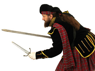 Image showing Scottish warrior with sword and dagger