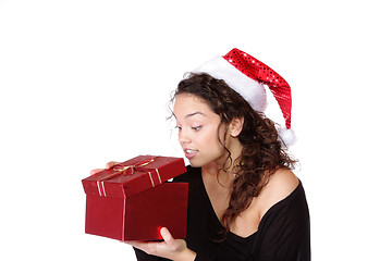 Image showing Girl Holding Christmas Gift