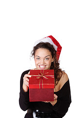 Image showing Girl Holding Christmas Gift