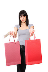 Image showing happy woman with shopping bags