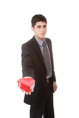 Image showing a businessman with a gift