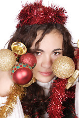 Image showing A model with christmas decorations