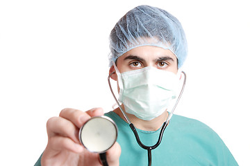 Image showing Doctor with stethoscope