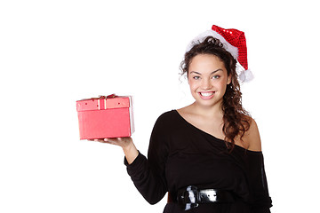 Image showing Girl Holding Christmas Gift