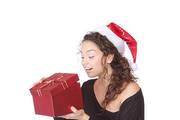 Image showing Girl Holding Christmas Gift