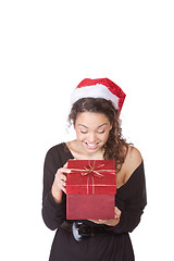 Image showing Girl Holding Christmas Gift