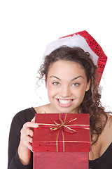 Image showing Girl Holding Christmas Gift