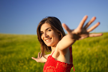 Image showing Happy young woman