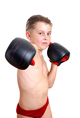 Image showing Boy boxer throwing a punch