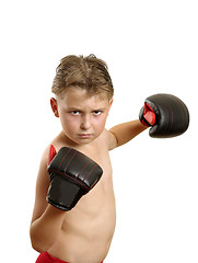 Image showing Boy in boxing gloves