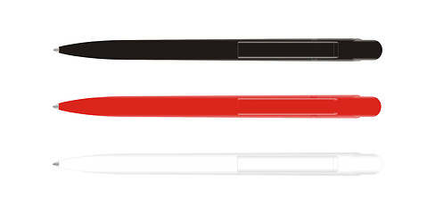 Image showing Pen black red white