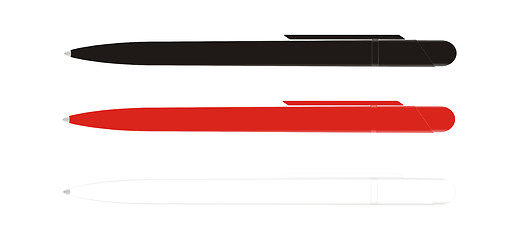 Image showing Pen black, red, white . side face.