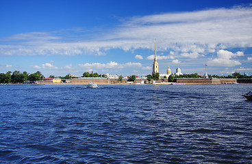 Image showing Neva river in front of Peter and Pavel Fortress