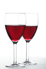 Image showing Two glasses of red wine